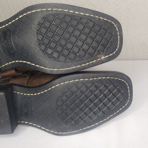 Frye Harness 12R Square Toe Moto Boots Womens 7M Smoke Brown Leather 77300 USA - Picture 15 of 16